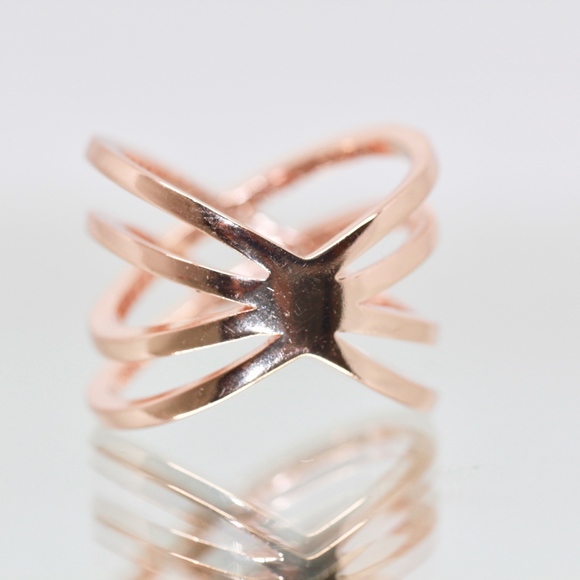925S Rose Gold Dipped White Topaz Infinity Ring - Picture 6 of 7